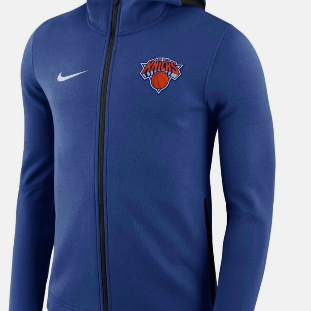 🏀 Authentic Nike New York Knicks NBA Showtime Hoodie – Dri-FIT Men’s Full-Zip J
